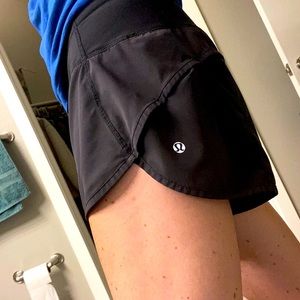 Lulu Black Running Shorte